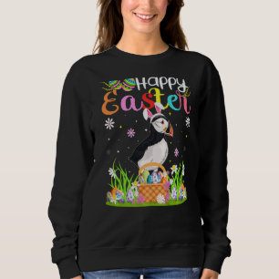 Camiseta Puffin Bird Bunny Ovo Caçando Felz pascoa Puffin
