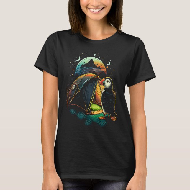Camiseta Puffin Bird in Camping  Penguin (Frente)