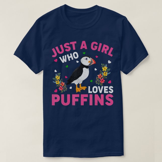 Camiseta Puffin Bird Lover Apenas Uma Menina Que Ama Puffin (Frente do Design)