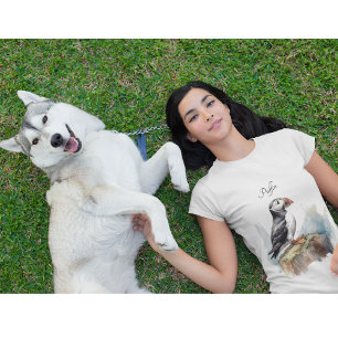 Camiseta Puffin bonito em uma rocha em aquarela