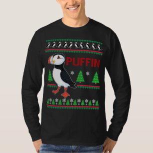 Camiseta Puffin Xmas Ugly Sweater Puffins Lover Engraçado