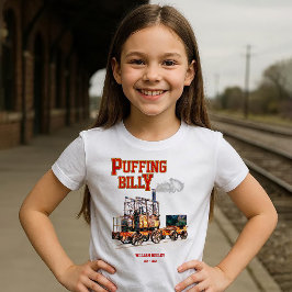 Camiseta Puffing Billy Steam Train Locomotive Inglês