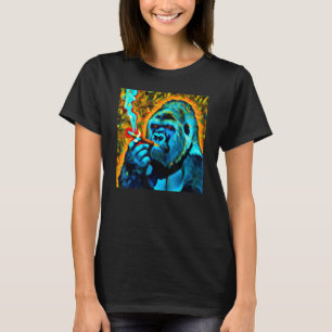 Camiseta Puffing Primate Dispara-o Silverback Gorilla Abst