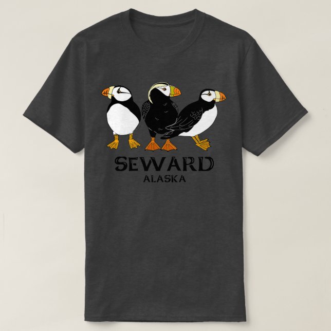 Camiseta Puffins Seward AK (Frente do Design)