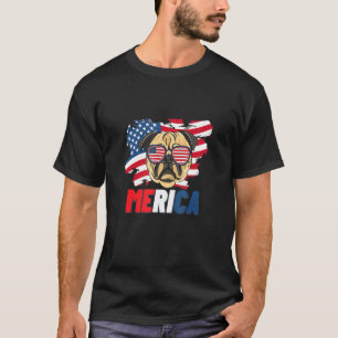 Camiseta Pug 4 de Julho Homens Mulheres Crianças Merica Cão