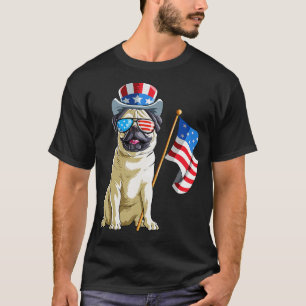 Camiseta Pug 4th of Julho Engraçado Gift