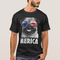Pug 4th of Julys Merica Men Women USA American Fla