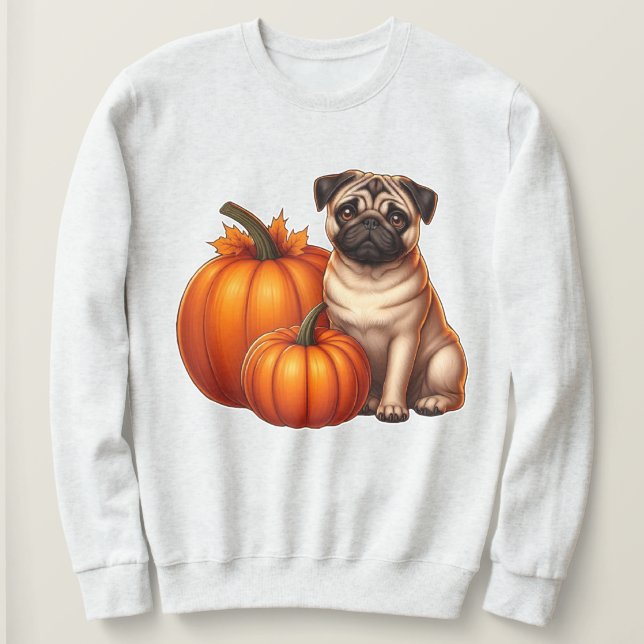 Camiseta Pug Adorável Sentado ao Lado de Bombeiros com outo (Frente do Design)