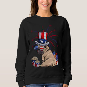 Camiseta Pug American Flag Patriot Usa 4 De Julho