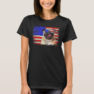 Camiseta Pug American Flag Usa incrível Legal