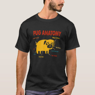 Camiseta Pug Anatomia Cachorro Costume Love Puppy