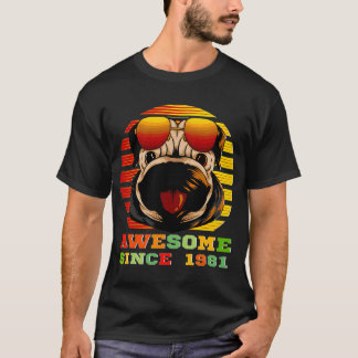 Camiseta Pug Aniversário de 39 anos Cachorrinho Incrível De