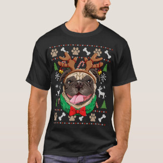 Camiseta Pug Antílope de Natal Cachorro Meninas
