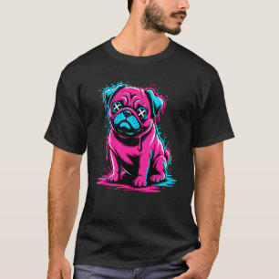 Camiseta Pug Arte de Grafite Derretendo Pugs Chineses