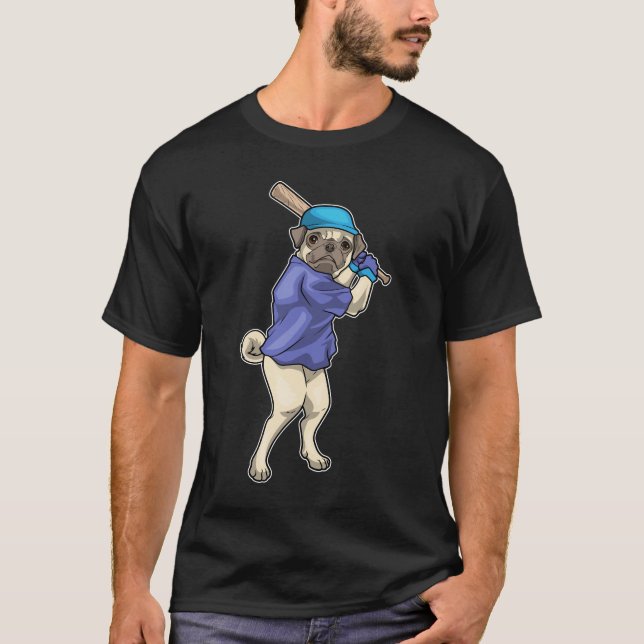 Camiseta Pug Baseball Bat (Frente)