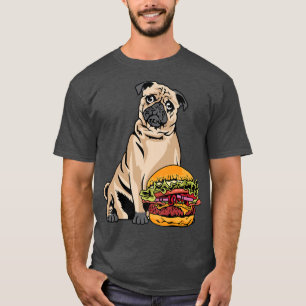Camiseta Pug Big Burger Foodie 