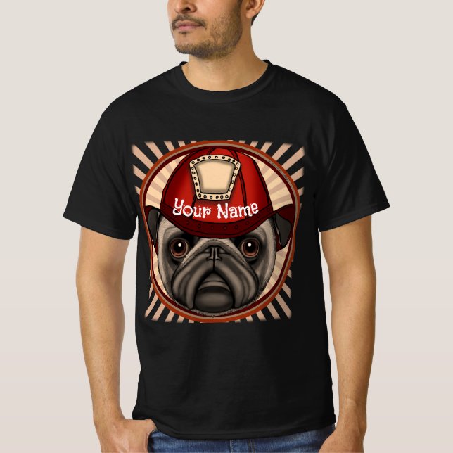 Camiseta Pug Bombeiro (Frente)