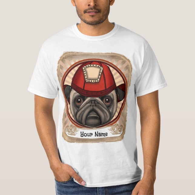 Camiseta Pug Bombeiro (Frente)