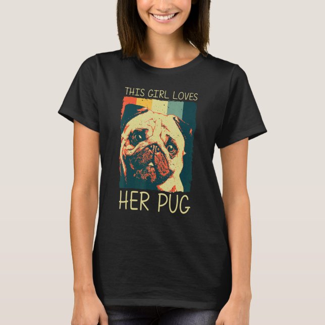 Camiseta Pug Bonito Para Meninas Crianças Cachorro Pet Cach (Frente)