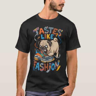 Camiseta Pug Bravo Roendo Um Tênis de Rua Caro e Tendência