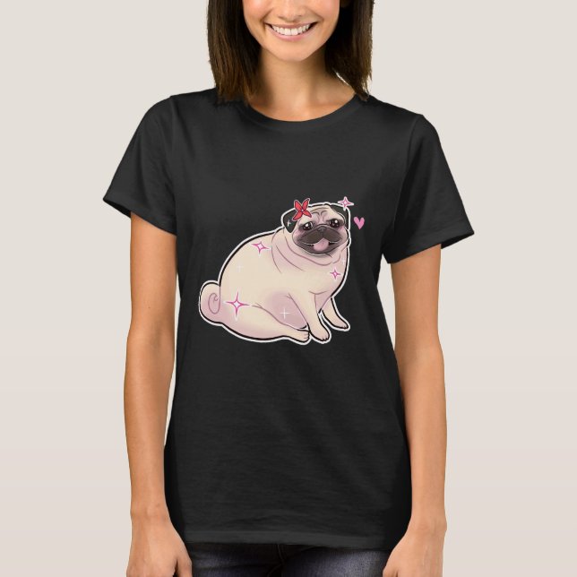 Camiseta Pug Brilhante Fofo 840 (Frente)