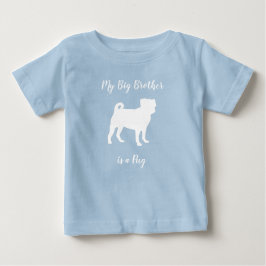 Camiseta Pug Chá de fraldas Cachorro Blue Puppy Boy