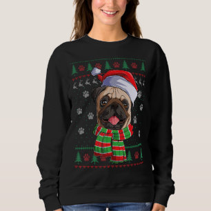 Camiseta Pug Christmas Lights Santa Hog Ugly Sweater