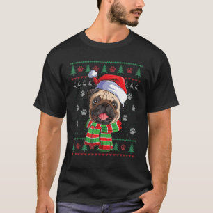 Camiseta Pug Christmas Lights Santa Hog Ugly Sweater
