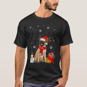 Camiseta Pug Christmas Tree Lights Dog Puppy