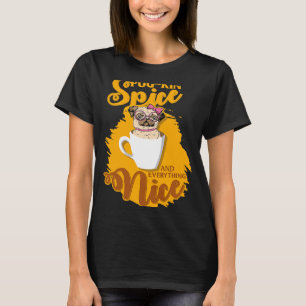 Camiseta Pug Cinza de Abóbora e Tudo Bonito Cai