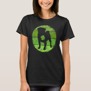 Camiseta Pug Circular Trevo Irlandês Puggle Cão Dia de São