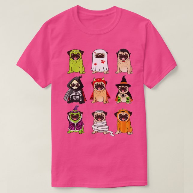 Camiseta Pug Collection Happy Pug-o-ween Halloween Spooky C (Frente do Design)
