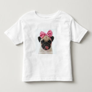 Camiseta Pug com Arco rosa