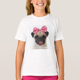 Camiseta Pug com Arco rosa