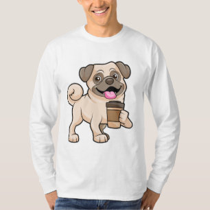 Camiseta Pug com café para ir