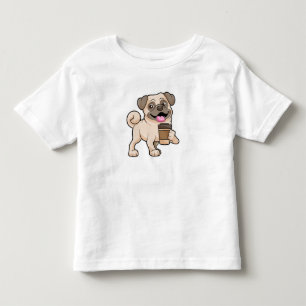 Camiseta Pug com café para ir