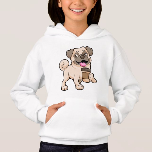 Camiseta Pug com café para ir (Frente)