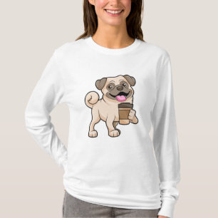 Camiseta Pug com café para ir