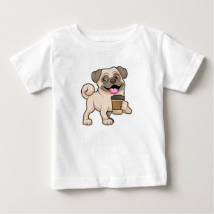Camiseta Pug com café para ir
