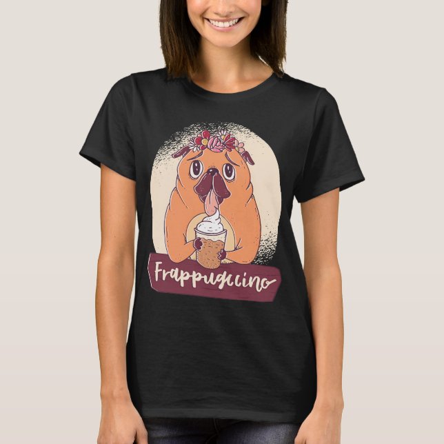 Camiseta Pug com Frappuccino (Frente)