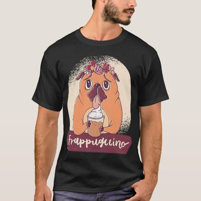 Camiseta Pug com Frappuccino (Frente)