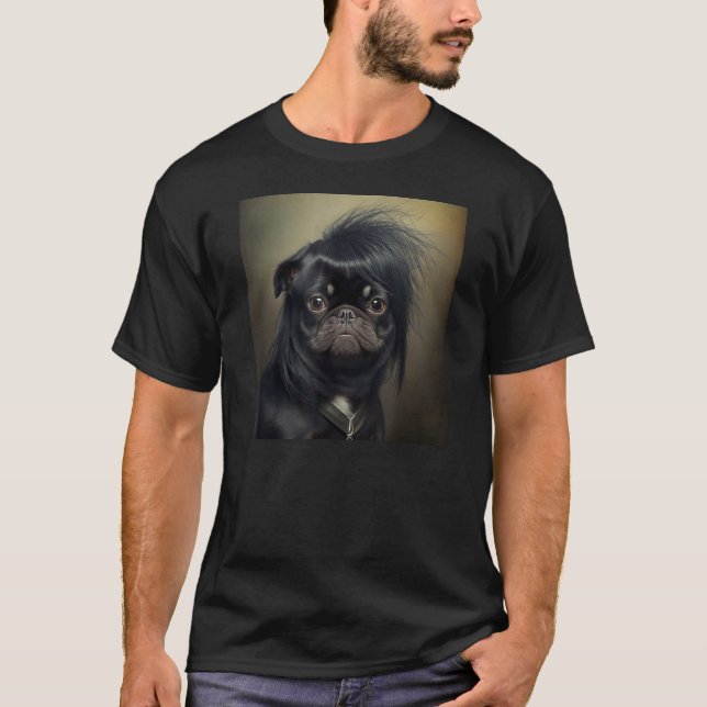 Camiseta Pug com o estilo Emo Engraçado (Frente)