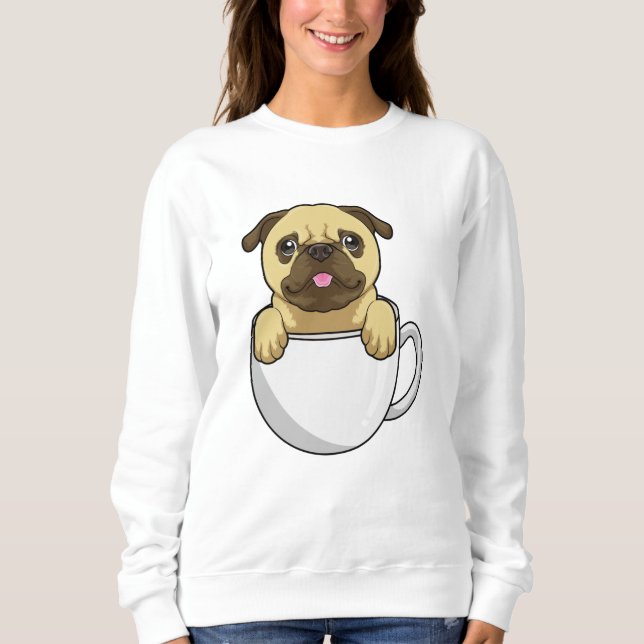 Camiseta Pug com Xícara de Café (Frente)
