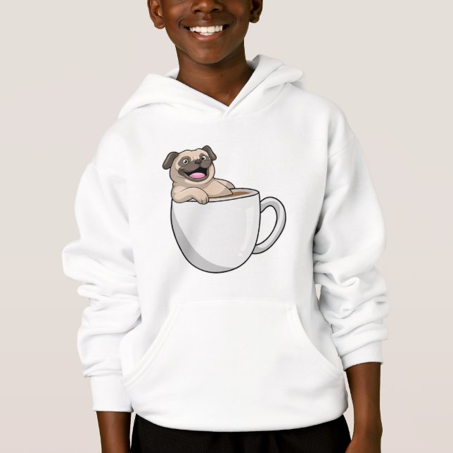 Camiseta Pug com Xícara de Café (Frente)