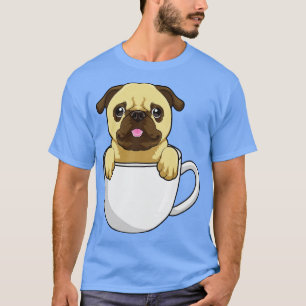Camiseta Pug com Xícara de Café 1