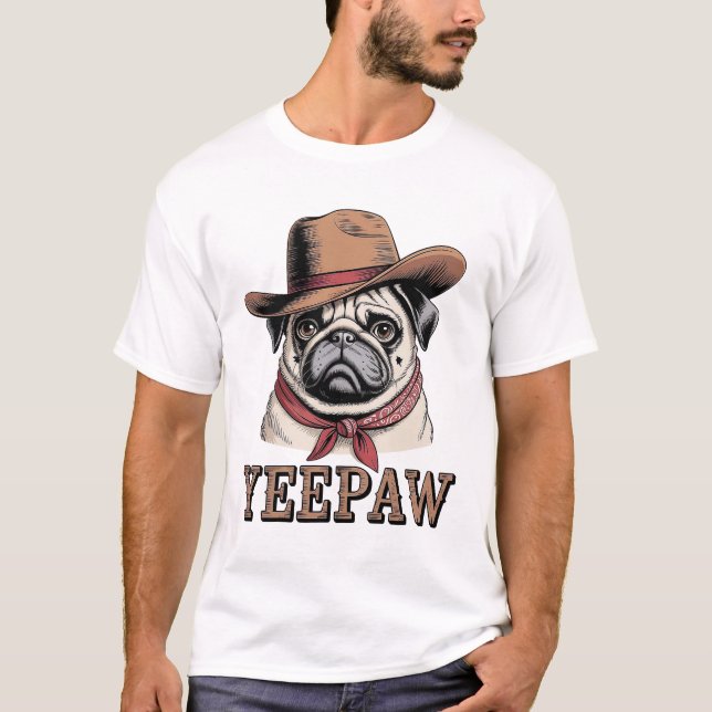 Camiseta Pug Cowboy (Frente)