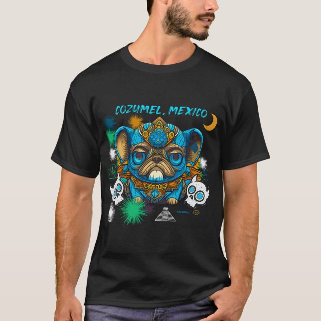 Camiseta Pug Crânio Candy 5 COZUMEL MÉXICO (Frente)