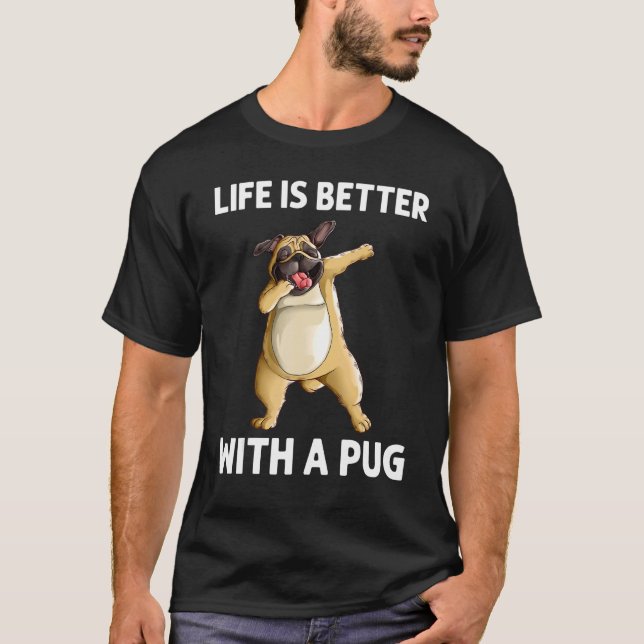 Camiseta Pug Cujo Cachorro Para Homens Pug Cachorro Dabbing (Frente)