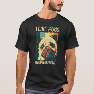Camiseta Pug Cute Para Homens Miúdos Cachorro Pet Cachorro