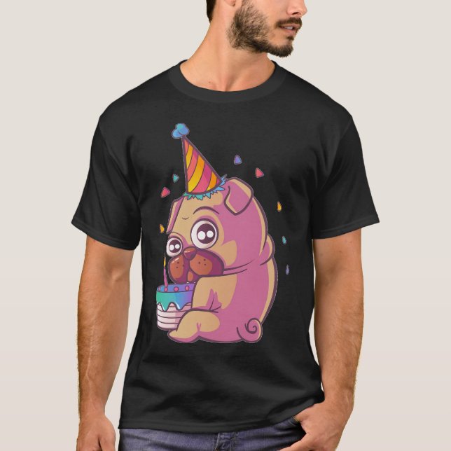 Camiseta Pug de aniversário (Frente)